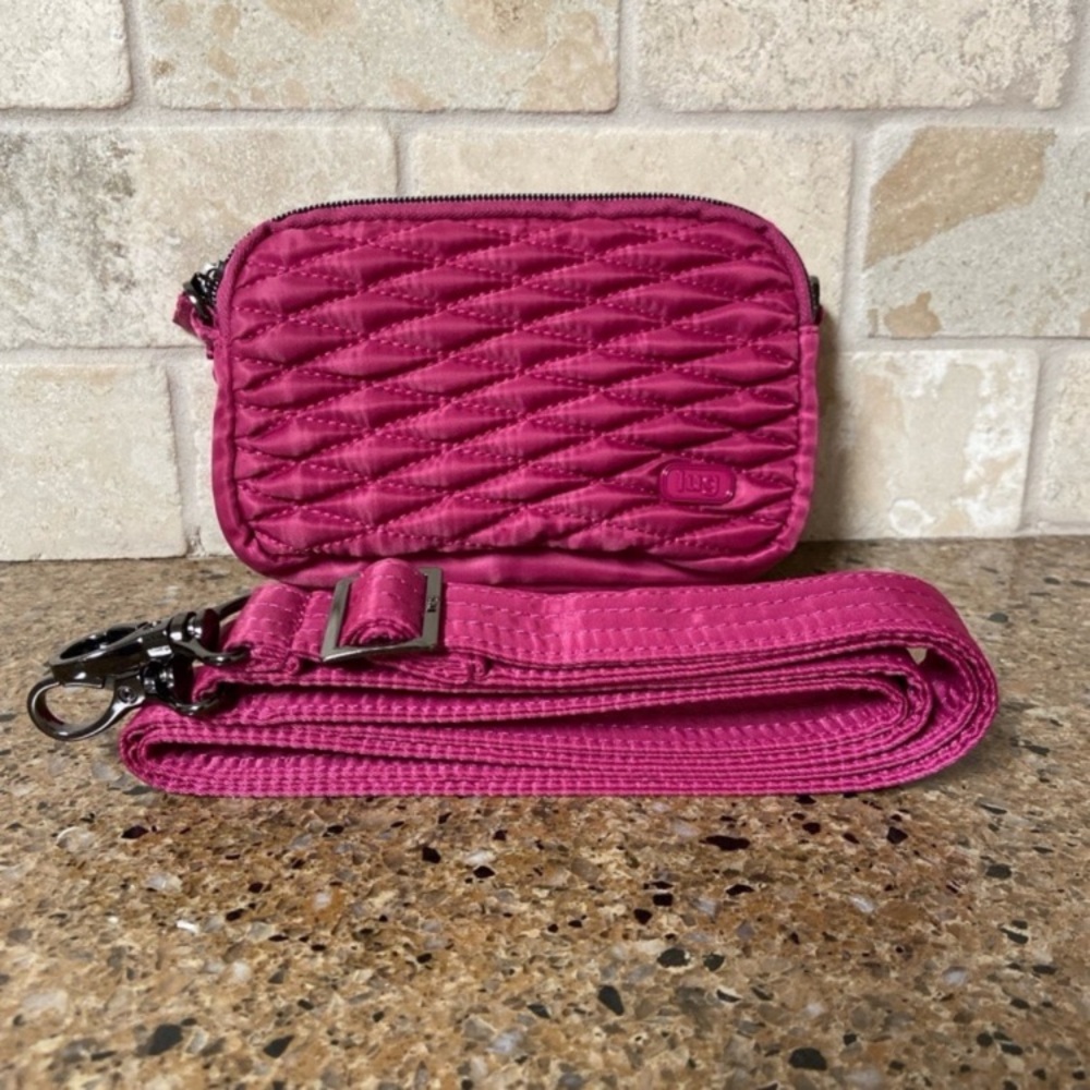 Lug Quilted Crossbody Bag in Pink